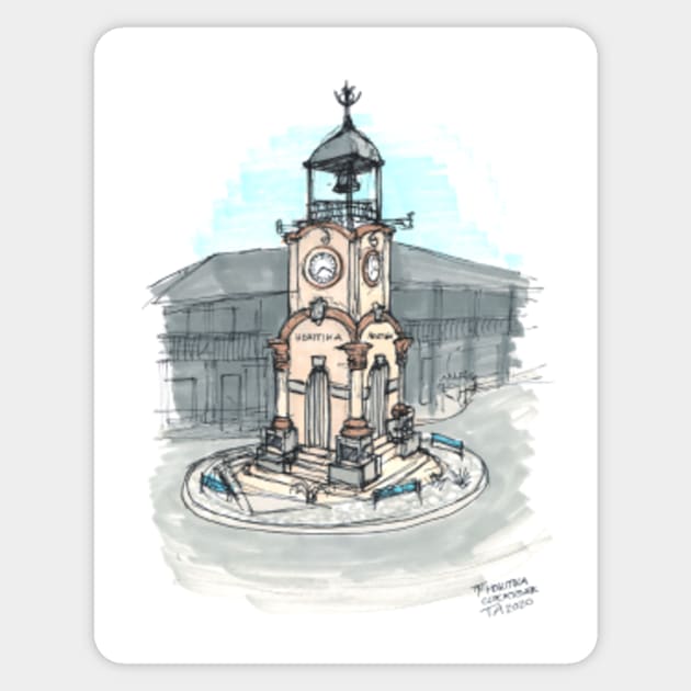 Tour Aotearoa 2020 - Hokitika Clocktower Sticker by tomnapper